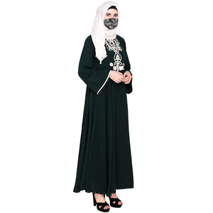 2026 Women's Summer Casual Plus Size Breathable Solid Color Windproof Customizable Islamic Muslim Abaya <b>Dress</b> - Product Image 5