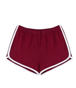 Shorts rétro pour femmes, style décontracté, avec bordure contrastante, taille élastique, mini-short d'été pour la plage, en coton molletonné de haute qualité, coupe ajustée - Product Image 3