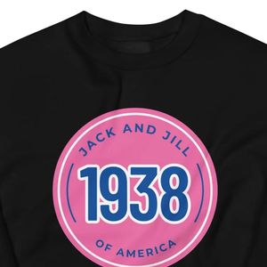 เสื้อสเวตเชิ้ตสีชมพูพิมพ์ลายวงกลมสีน้ำเงินปี 1938 คอกลม แขนยาว สไตล์ลำลอง ของแจ็คและจิล เนื้อผ้านุ่ม สั่งทำได้ ขายส่งเสื้อผ้า - Product Image 3