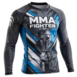 Camiseta de compresión de manga larga para luchador de MMA, con estampado por sublimación, de secado rápido, para hombre, top de entrenamiento de manga completa. - Product Image 2