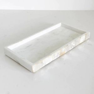 Wooden And Mother Of Pearl Serving <b>Tray</b> For Tea Coffee Breakfast <b>Snacks</b> And Decorative Dining Table Presentation - Product Image 5