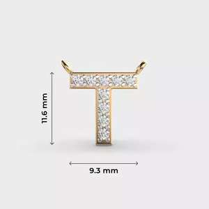 Colgante con Letra T y Diamantes, Plata de Ley 925, para Mujer, Fabricante de Joyería con Iniciales, Disponible para la Venta - Product Image 2