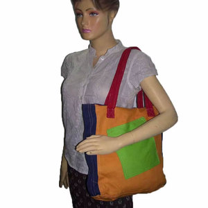 Sac bandoulière en toile de coton de qualité supérieure, réutilisable, léger, avec fermeture éclair, grande capacité, portable pour un usage quotidien - Product Image 4