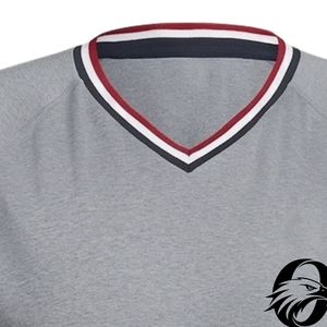 Camiseta de Golf Gris de Manga Larga con Cuello en V para Hombre, Ropa Deportiva de Alto Rendimiento, Prenda Informal para Entrenamiento al Aire Libre y Golf - Product Image 5
