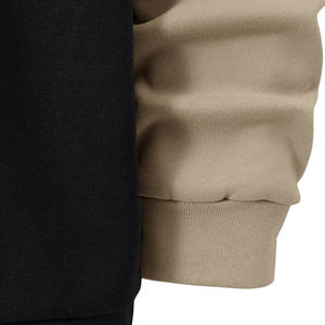 Sudadera de hombre estilo motociclista con cuello redondo, acanalada, de color liso, con efecto desgastado, tejida 100% algodón, transpirable, de ajuste regular, con detalles de pliegues. - Product Image 5