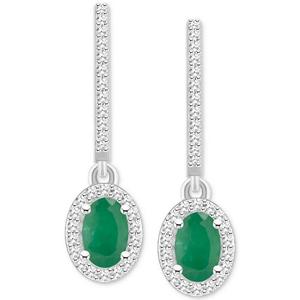Pendientes de Plata de Ley 925 con Zafiro y Diamante, Disponibles con Esmeralda y Rubí, Joyería Fina - Product Image 2