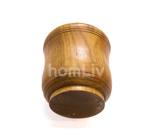 Mortero y Pilón de Madera de Teca Natural HomLiv, 12x12x13cm, Hecho a Mano, de Grado Alimenticio, Ecológico, para Ajo, Jengibre, Especias, Uso en la Cocina - Product Image 5