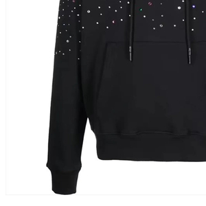 Design Your Own Logo Men Rhinestone Hoodies Casual Wear Latest Design Men Rhinestone Hoodies Cheap Price Wholesale Rate - Product Image 4