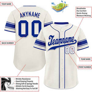 Hot Sale Baseball Shirts Custom Sublimated Baseball Jerseys Two Buttons Baseball Softball Wear Shirt Jersey - Product Image 5