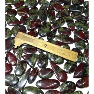 Cabochon de Jaspe Sang de Dragon Naturel Rouge Vert, Pierre Précieuse Lâche Lisse Polie pour la Fabrication de Bijoux, Vente en Gros - Product Image 3