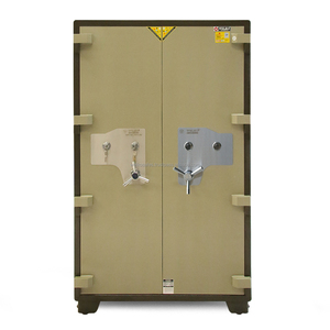 Caja Fuerte Grande WELKO US1650 LED de Dos Puertas Blanca de Acero Inoxidable de 2 mm con Cerradura de Llave, Resistente al Fuego y Antirrobo - Product Image 1