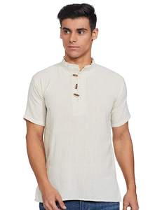 Kurta indien court pour homme 100% coton, design moderne multicolore, matériaux recyclés de haute qualité, exportateur, prix de gros - Product Image 1