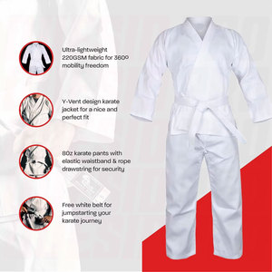 Uniforme de karaté pour enfants et adultes, léger, pour les étudiants, uniforme de karaté Gi, uniforme d'entraînement aux arts martiaux, ceinture blanche, débutants, pratique - Product Image 2