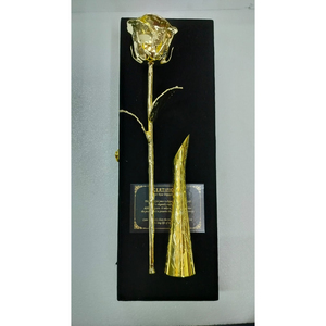 Rosa eterna natural preservada, bañada en oro de 24k, hecha a mano y de lujo, con certificado de autenticidad y caja de regalo premium, regalo romántico. - Product Image 3