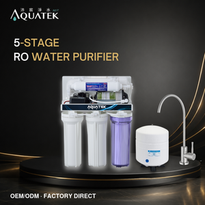 Purificateur d'eau RO AQ-50-3 Système d'osmose inverse à cinq étapes Plastique Électrique Commercial Hôtelier Domestique 110-240V - Product Image 1