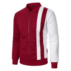 Men's Jacket Bold Color Stand Collar Zip-Up Athletic Slim Fit for Sports Gym or Casual Wear High Street Style Bomber Jacket For - Product Image 3