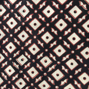 Tissu en coton imprimé géométrique indien en gros |   Fabricant de tissus en coton imprimé rouge et noir - Product Image 1