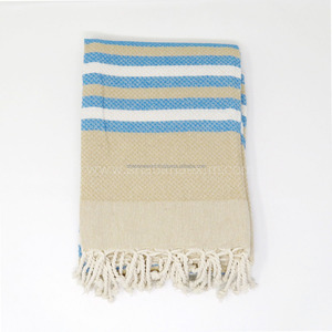 Handloom Turkish Cotton Hammam Peshtemal Fouta Bath <b>Towel</b> <b>Stripes</b> Decorative Fringes Washable Compressed Quick-Dry Eco-Friendly - Product Image 4