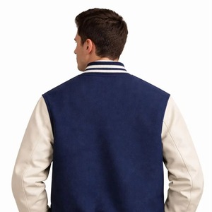 Latest Casual Canvas Varsity <b>Jacket</b> OEM Outdoor Winter Chenille Patch Embroidered Front Waterproof Breathable Windproof Mandarin - Product Image 4