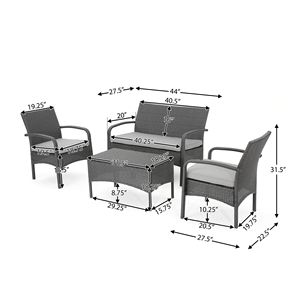 CORDOBA KD vimini 4 pezzi Chat Set elegante collezione di mobili da giardino - Product Image 6