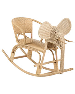 Silla mecedora de ratán tejido con forma de elefante, muebles infantiles, silla de juego para bebés. - Product Image 1