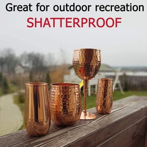 Reusable Copper Glass Tumbler Ayurvedic Drinking Water Cup Eco Friendly Metal <b>Drinkware</b> - Product Image 6