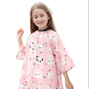 Kids Barber <b>Cape</b> Adjustable Snap Closure Sleeves Water-Resistant Eco-Friendly Customizable Size Color for Boys Girls - Product Image 1