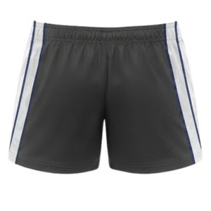Unisex Black Gray Sublimated Netball Shorts Polyester Lightweight <b>Athletic</b> Sports Wear Side Stripe Panel Team Training Apparel - Product Image 2