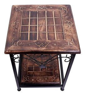 Iron Art Deco Square Decorative Stool with Powder Coated Finish for Living Room - Product Image 3