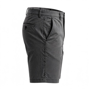 Shorts Bermuda Homme Gris Foncé Taille Mi-Haute Élastique Décontracté Couleur Unie Tricoté Imperméable Polyester/Coton avec Poches - Product Image 2