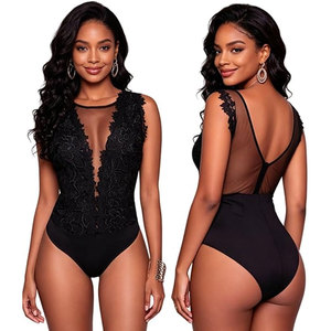 Solid Trader Luxury Pure Color Net Bodysuit Comfortable High Elastic Romper <b>Mesh</b> Penal <b>Top</b> <b>Women</b> Beach Wear - Product Image 6