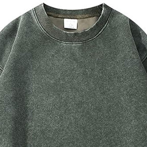 Pakistan Made High Quality Basics Acid Wash Sweatshirt Wholesale Cheap Price Men Acid Wash Sweatshirt - Product Image 5