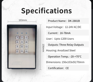 APO DK-2881B (P2) Bộ Hệ Thống Điều Khiển Truy Cập Bàn Phím Kim Loại Chịu Thời Tiết + Khóa Cửa Từ Điện Tử Điều Khiển Truy Cập - Product Image 3