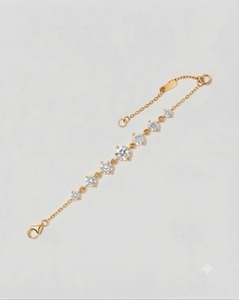Pulsera de Estación con Diamantes de Laboratorio Color EF VS, Oro Blanco de 14K, 1ctw, Pulsera Delicada para Combinar, Regalo para Ella - Product Image 5