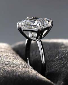 Anillo de Diamantes de Plata de Ley S925, Adecuado para Banquetes, Anillo de Diamantes Moissanite Ascher para Boda - Product Image 3
