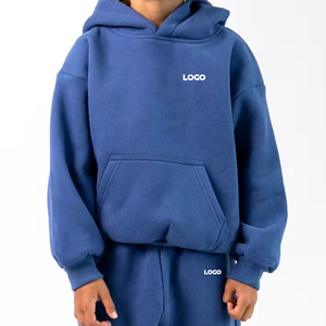 ชุดเสื้อผ้าเด็กสั่งทำพิเศษ Perfect Industry 2026 สีน้ำเงินล้วน ผ้าฝ้ายฟลีซ เสื้อฮู้ด กางเกงวอร์มลำลอง สำหรับกิจกรรมกลางแจ้ง - Product Image 2