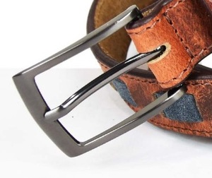 Ceinture de travail en cuir véritable de style occidental de haute qualité 2026, avec broche à rouleau en alliage argenté antique, motif feuille de cowboy, artisanale - Product Image 4