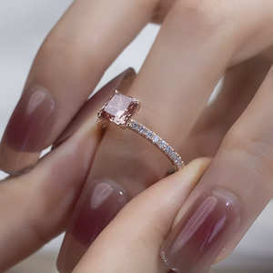 Rose Gold Plated Pear Cut Diamond Engagement <b>Ring</b> Women's Romantic Style Fancy Color Side Diamonds - Product Image 2