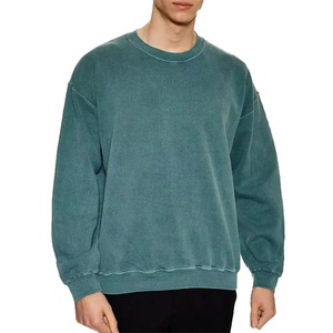 เสื้อสเวตเชิ้ตวินเทจคอวีทรงโอเวอร์ไซส์ ล้างสีแบบ Stone Acid Wash ระบายอากาศได้ดี รับผลิตตามสั่งพร้อมปักโลโก้ ขายส่ง - Product Image 3