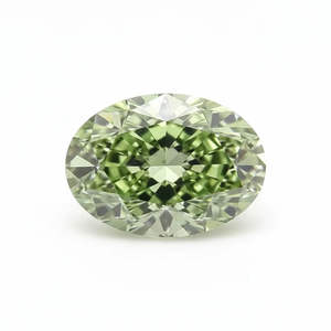Diamante Ovalado de Corte Fantasía Verde Intenso Cultivado en Laboratorio, Certificado por IGI, para Joyería para Hombre y Mujer - Product Image 1
