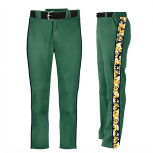 Pantalon de baseball bleu marine personnalisé avec motif nom du joueur, antibactérien, durable, uniforme d'équipe sportive, respirant, 100% coton - Product Image 1