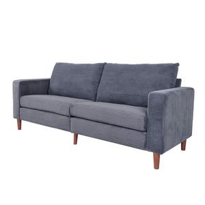 Modern Style Grey Corduroy Multi-Person <b>Sofa</b> Solid Color with Removable <b>Cover</b> <b>for</b> Living Room Office and Basement - Product Image 6