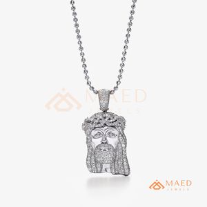 Luxury Moissanite Jesus Head Pendant <b>Charm</b> <b>Silver</b> Hip Hop Iced Out Religious Custom Jewelry Necklace Gift Style - Product Image 5