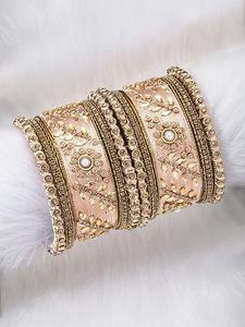 Trendy Handmade Silk Thread Kundan & Stone Studded Chuda Bangles Set <b>Gift</b> for Women Wedding Bangles - Product Image 2