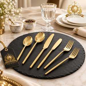 Juego de cubiertos de acero inoxidable con mango grabado, cubiertos plateados, cuchillos, tenedores, cucharas, vajilla para mesa, restaurante, hotel - Product Image 6