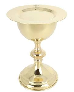 Cáliz, Patena y Ciborio de Latón Chapado en Oro de Alto Brillo, Juego de Artículos Religiosos Católicos para la Comunión, Vajilla para Bodas - Product Image 6
