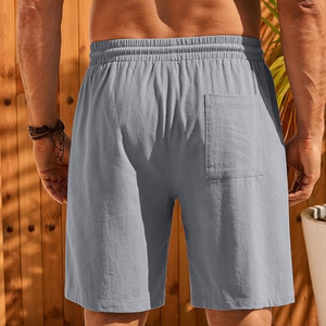 Men's <b>Lightweight</b> 100% Cotton Oxford <b>Cargo</b> Hip Hop <b>Shorts</b> Elastic Waist Summer Beach with Pockets Made in Bangladesh - Product Image 4