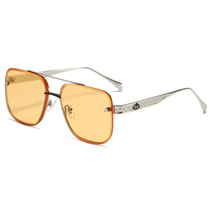 Gafas de Sol Metálicas Cuadradas Grandes de Doble Puente de Lujo RTS, Diseños Personalizados, Protección UV para Hombres y Mujeres, Tendencia 2026 - Product Image 3