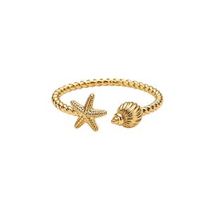 Bague de pied de plage avec motif étoile de mer, plaquée or, style bohème, pour l'été, boutique de détail - Product Image 5