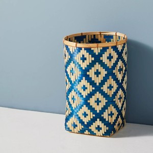 Handmade Bamboo Storage <b>Basket</b> Woven Organizer Bin Decorative <b>Square</b> <b>Basket</b> for Home Office Bathroom Shelf Storage Decor - Product Image 1